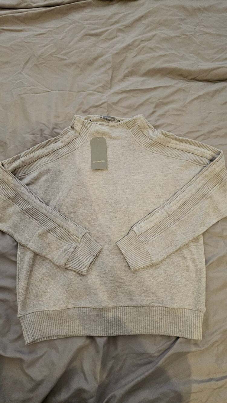Wit & Wisdom Ribbed Shoulder Mock Neck Pullover Sweater